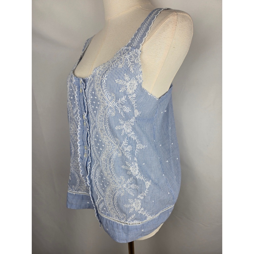 Sundance Lea Kerchief Camisole M Blue Embroidered Eyelet Tank Top Boho NWT - Picture 6 of 11